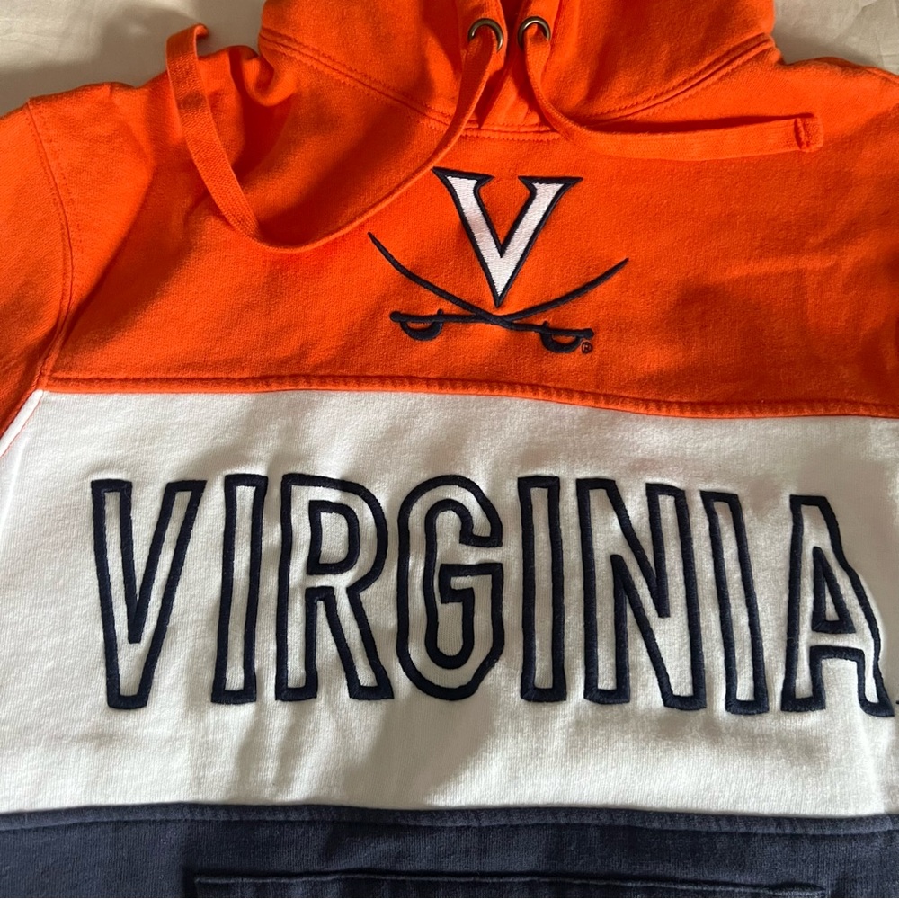 Virginia (UVA) Men’s Colorblock Hoodie - Orange, Blue, and White
